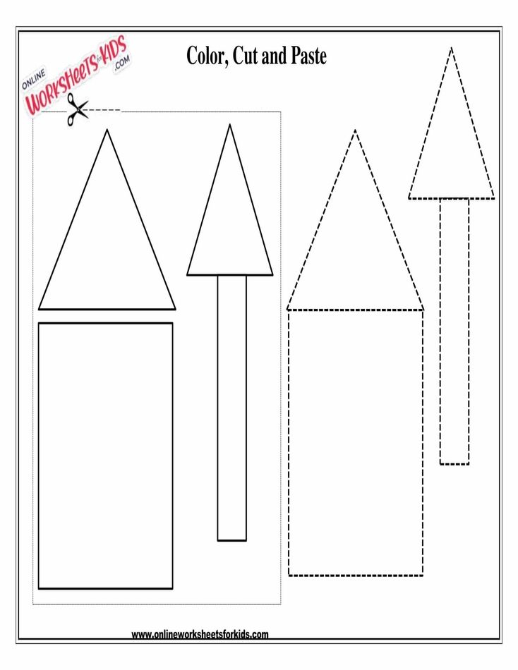 Cut And Paste Shapes Triangle And Rectangle 3