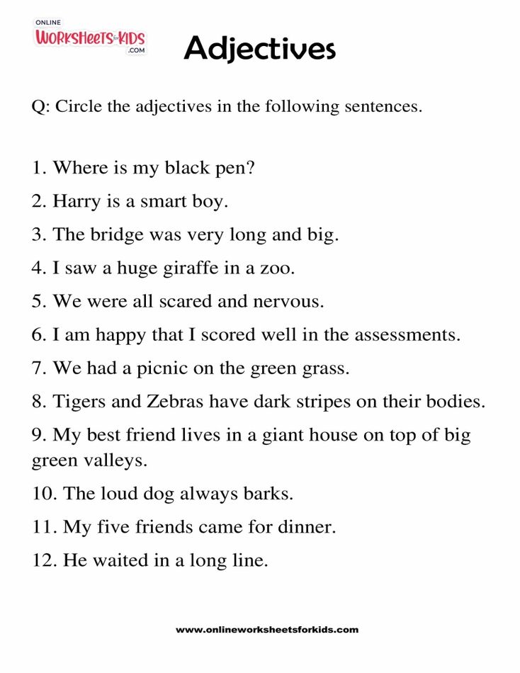 Adjectives Worksheets 05