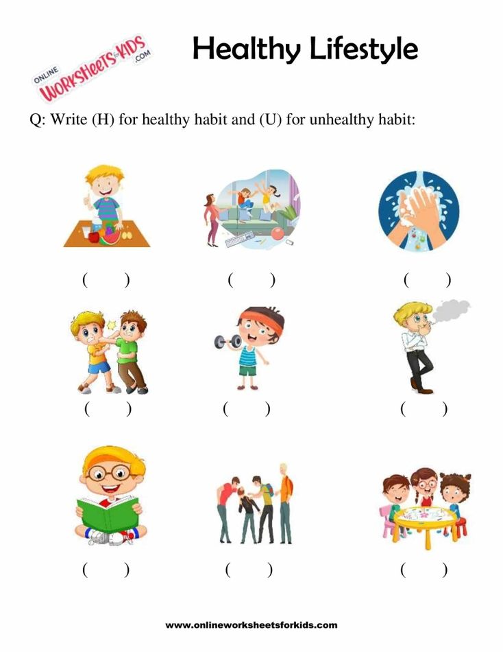 Healthy Lifestyle Worksheets For Grade 1-8