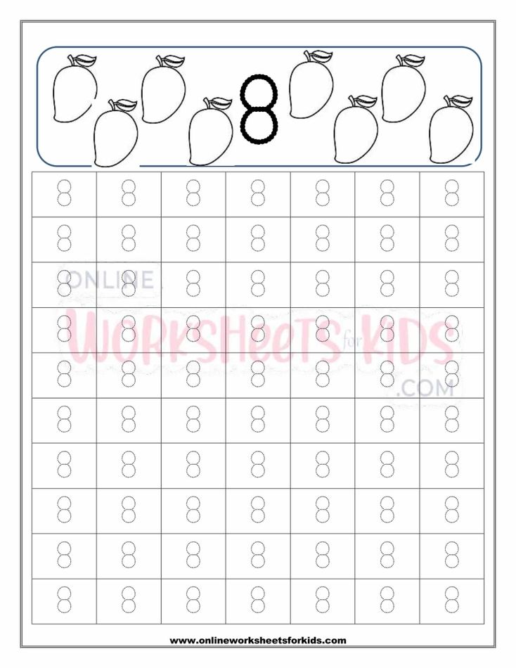 Number Tracing Worksheets For Preschool 8