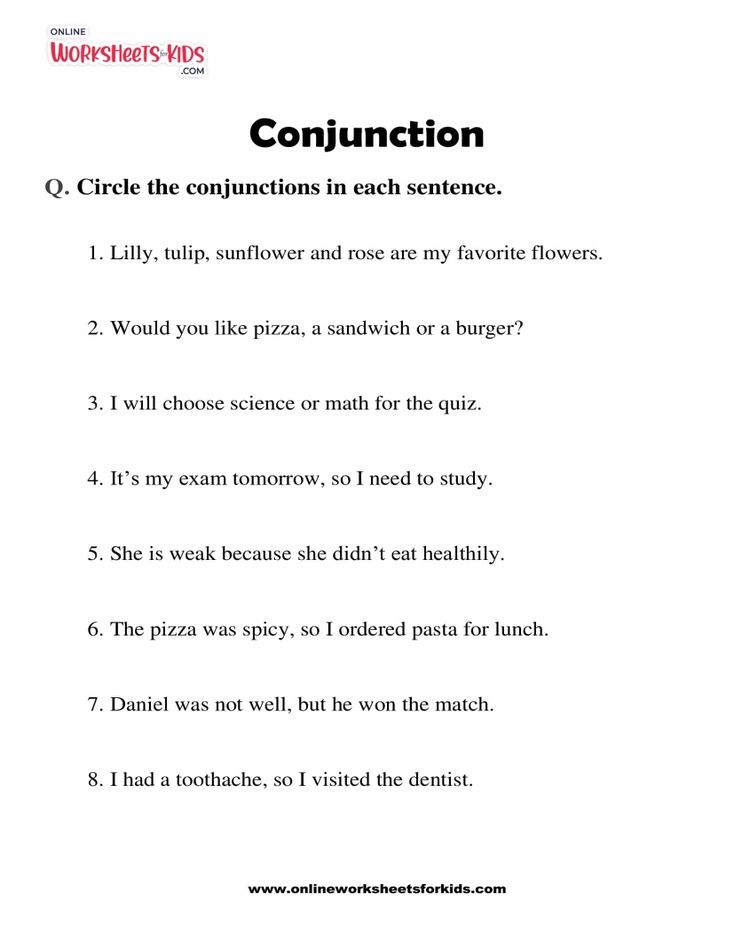 Conjunction Worksheet 03