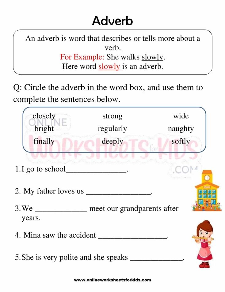 Adverb Worksheet For Grade 1-4