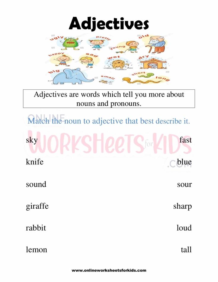 Adjectives Worksheets for grade 1-4