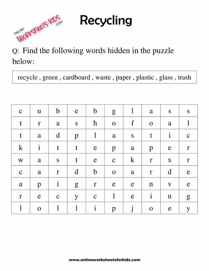 Reduce Reuse Recycle Worksheets For 1st Grade 7