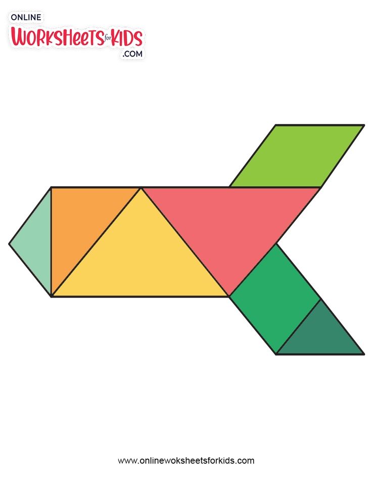 Tangram Fish Worksheets For Grade 1-2