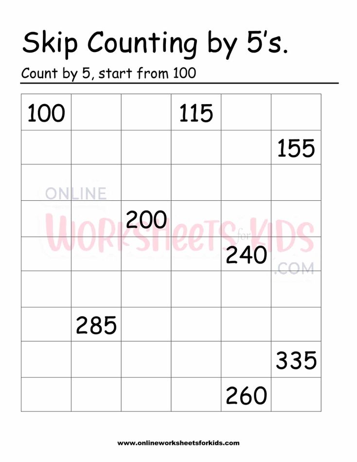 Skip Counting Worksheets 2