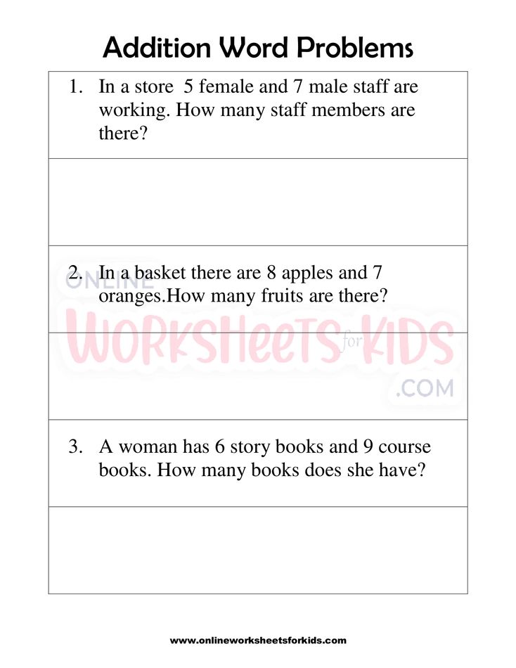 Addition Word Problems Worksheets Grade 1-1