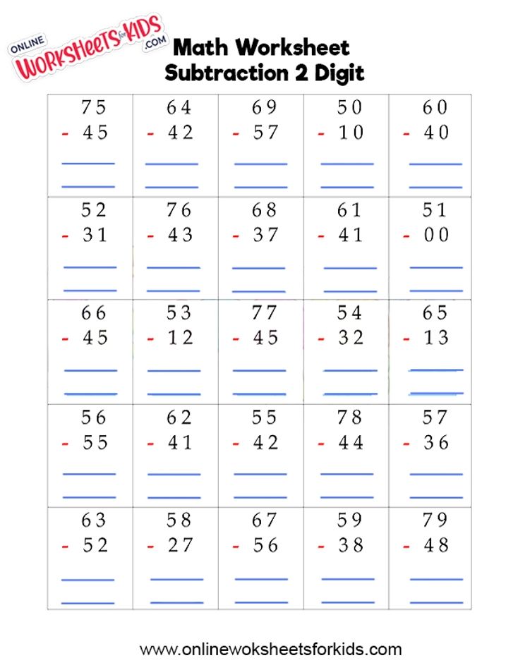 Subtraction Worksheet 4