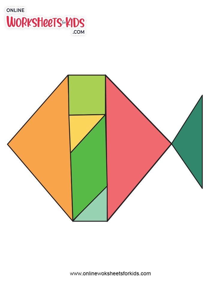 Tangram Fish Worksheets For Grade 1-7