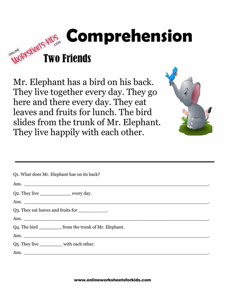 Comprehension Worksheets for Grade 1-39