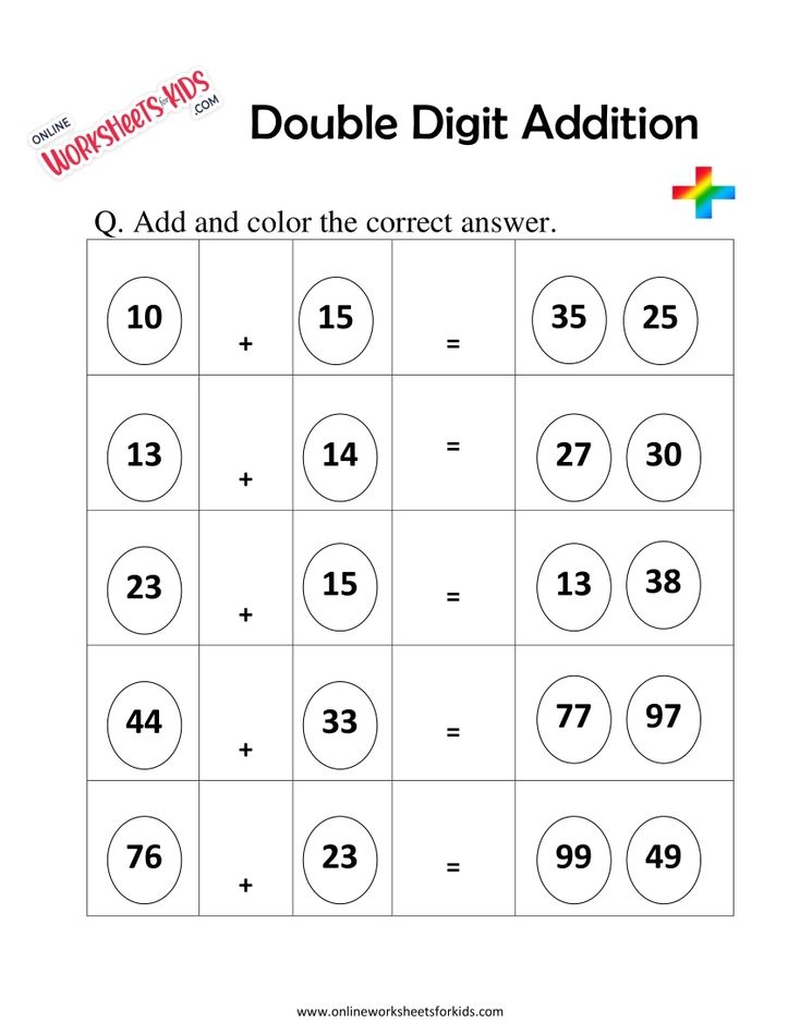 Double Digit Addition First Grade 1