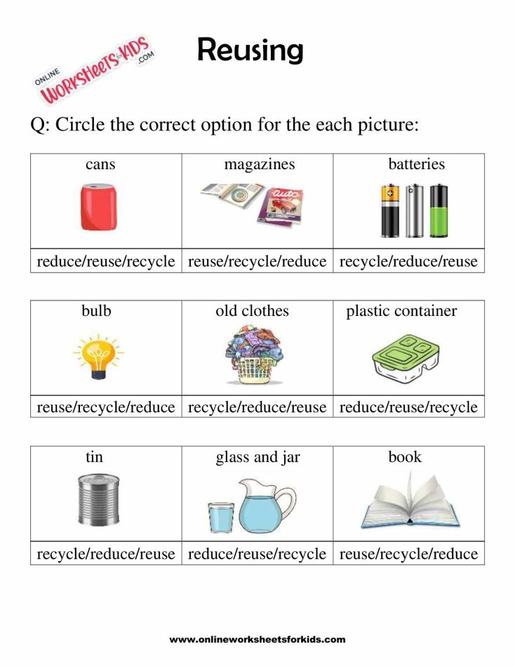 Reduce Reuse Recycle Worksheets For 1st Grade 20