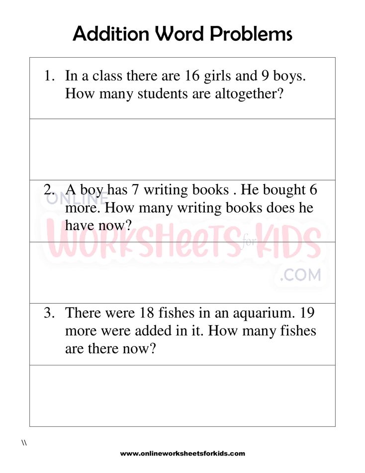 Addition Word Problems Worksheets Grade 1-2