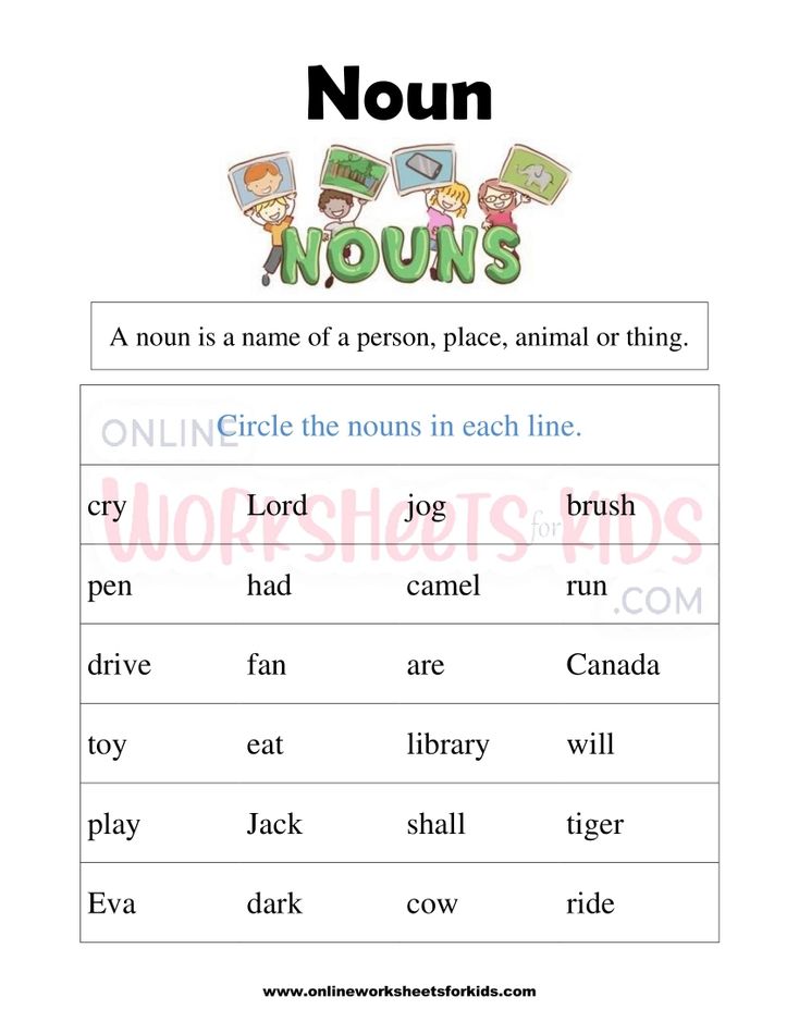 Noun Worksheets For Grade 1-4