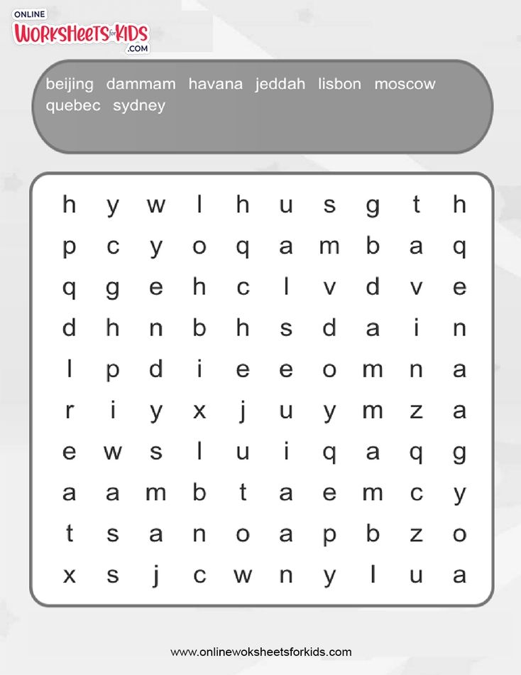 Cities Word Search (Advance)