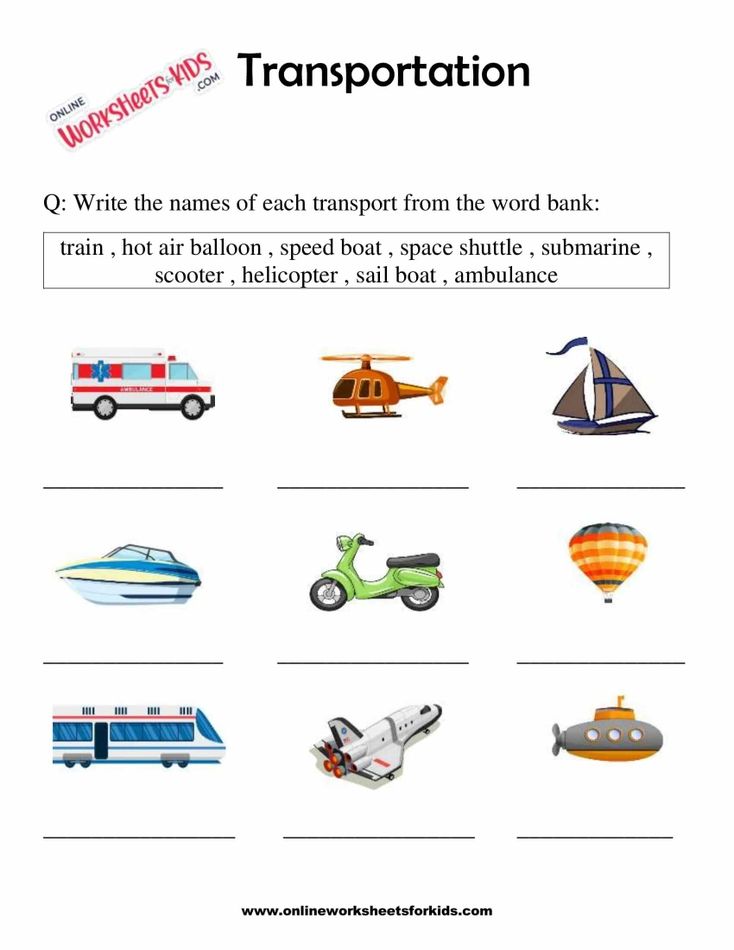 Transportation Worksheets For Grade 1-9