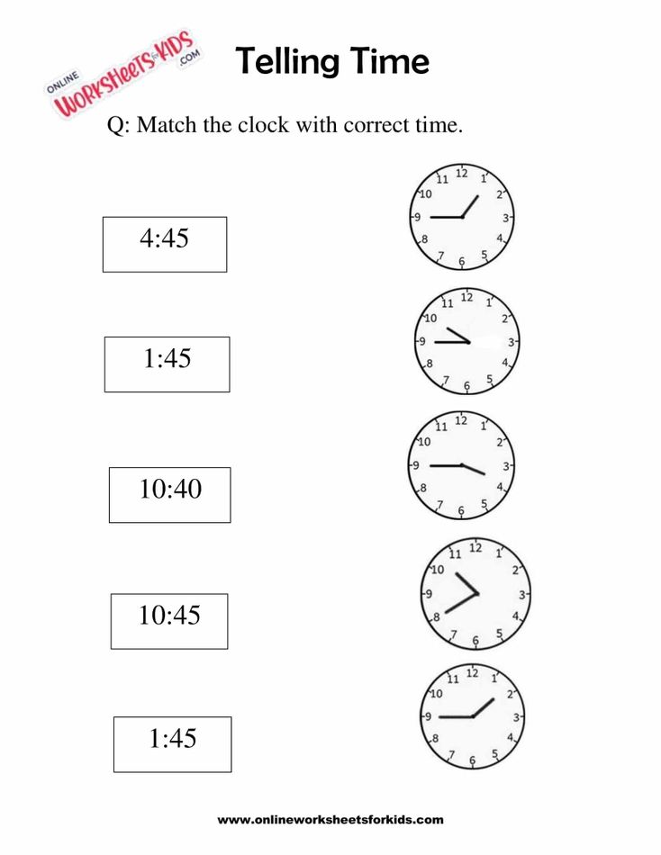 Telling Time Worksheets Grade 1-9