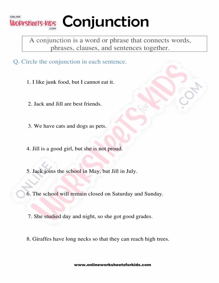 Conjunctions Worksheet 04