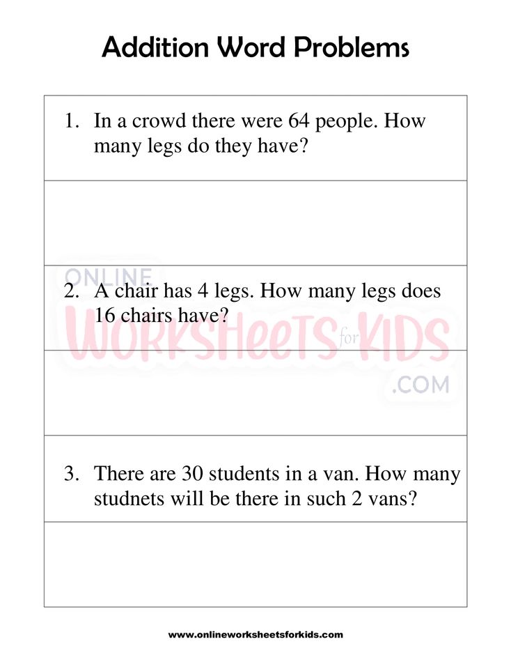 Addition Word Problems Worksheets Grade 1-5