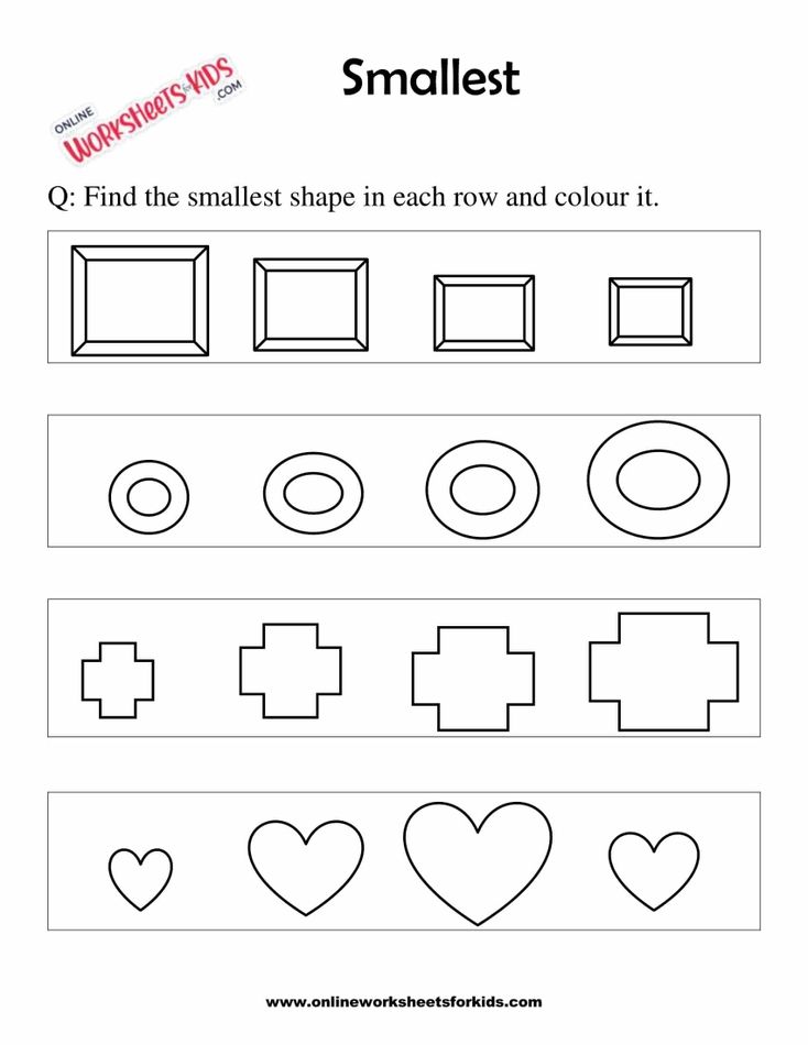 Color The Biggest Or Smallest Shape 7