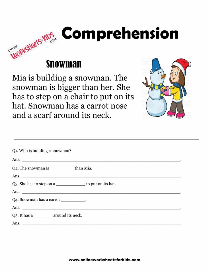 Comprehension Worksheets for Grade 1-14