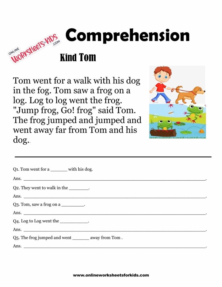 1st grade worksheets reading comprehension