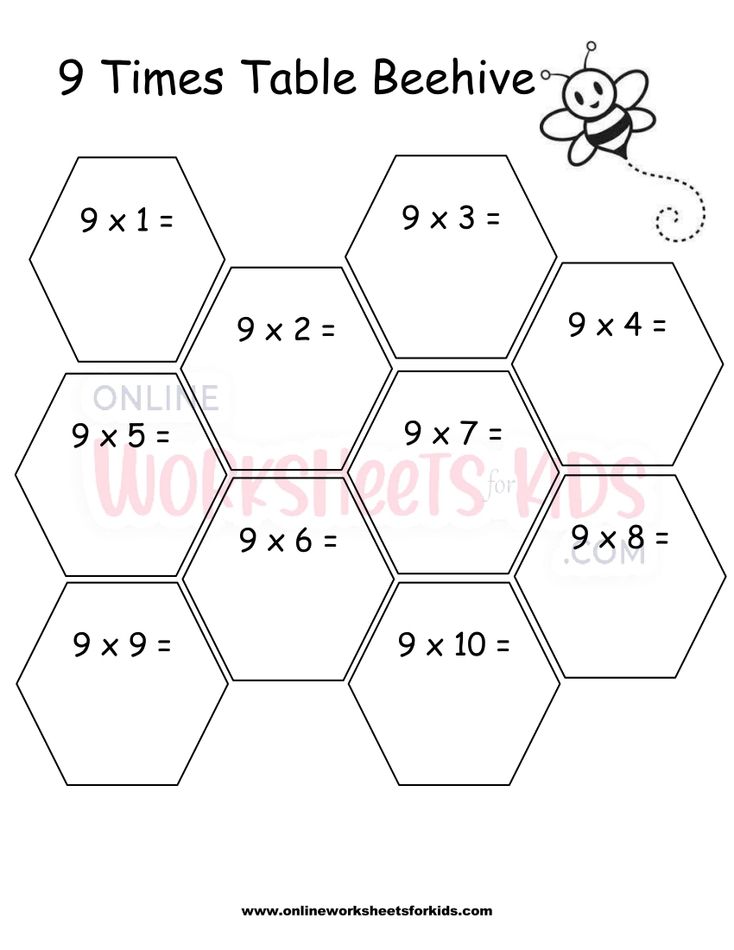 9 Times Table Beehive