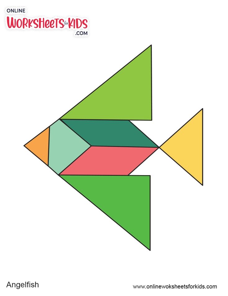 Tangram Sea Animals Worksheets For Grade 1-1