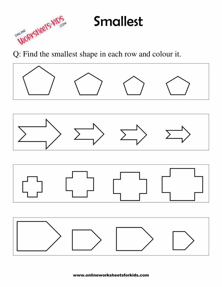 Color The Biggest Or Smallest Shape 9