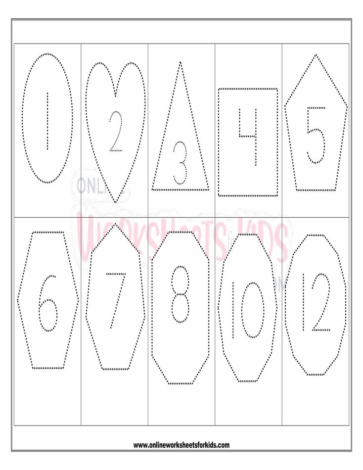 Shapes And Number Tracing Worksheet 3