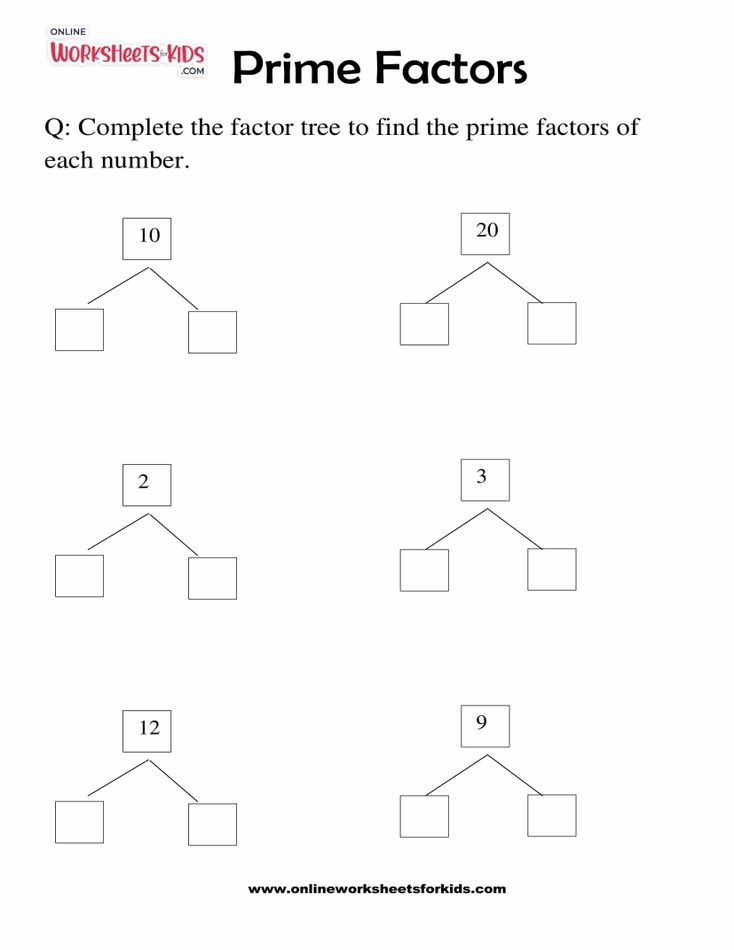Prime Factors Worksheet Grade 1-01