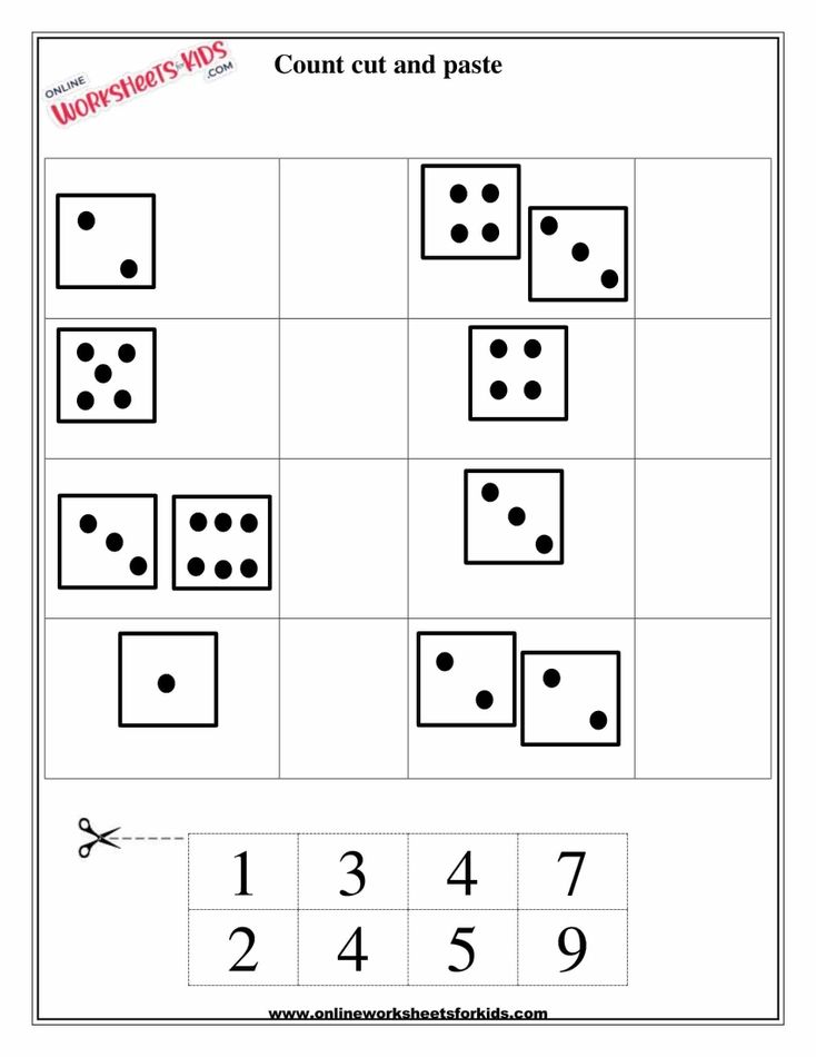 Dice Counting Numbers 1 till 10 Cut And Paste 1