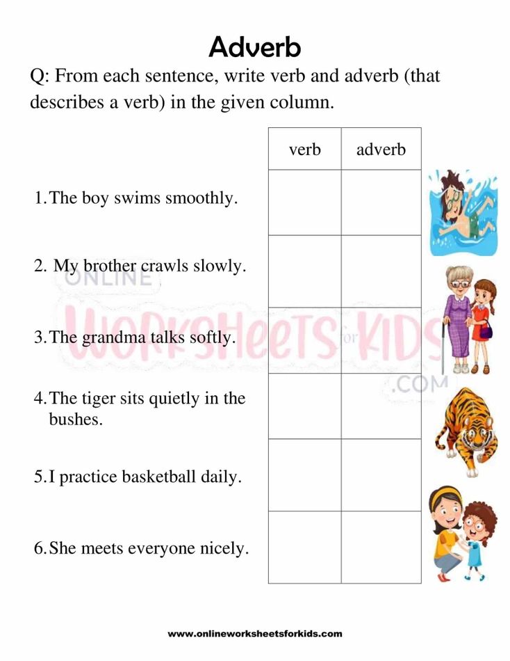 Adverb Worksheet For Grade 1-5