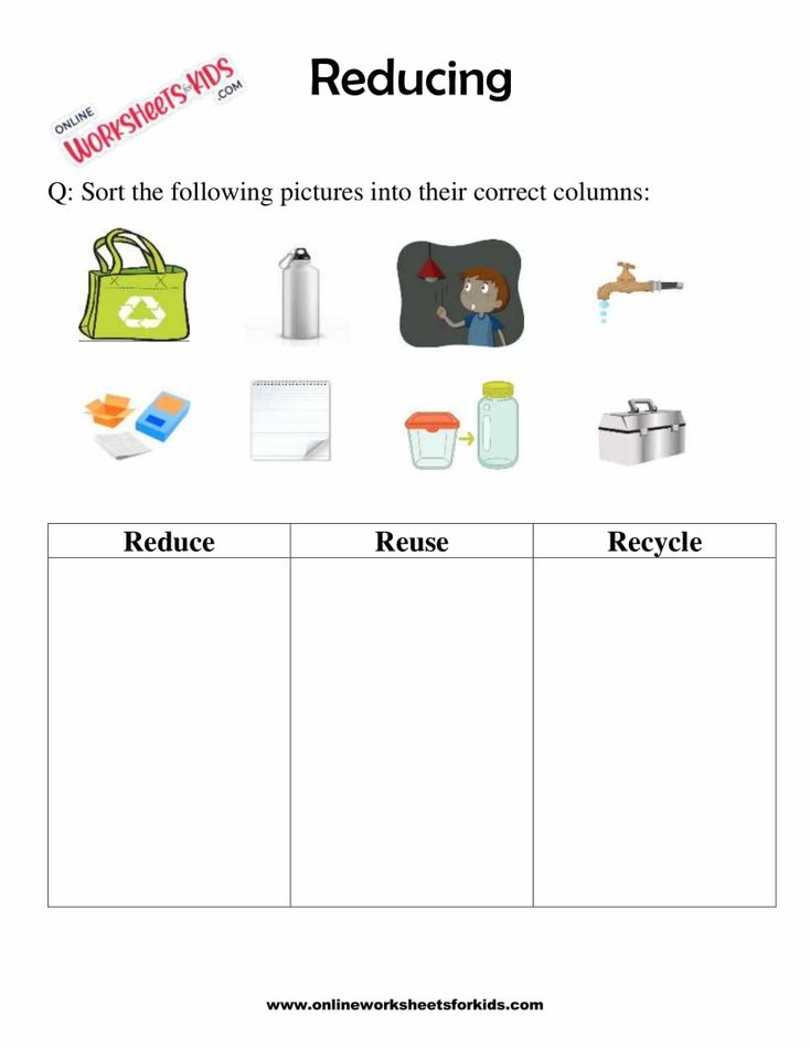 Reduce Reuse Recycle Worksheets For 1st Grade 13