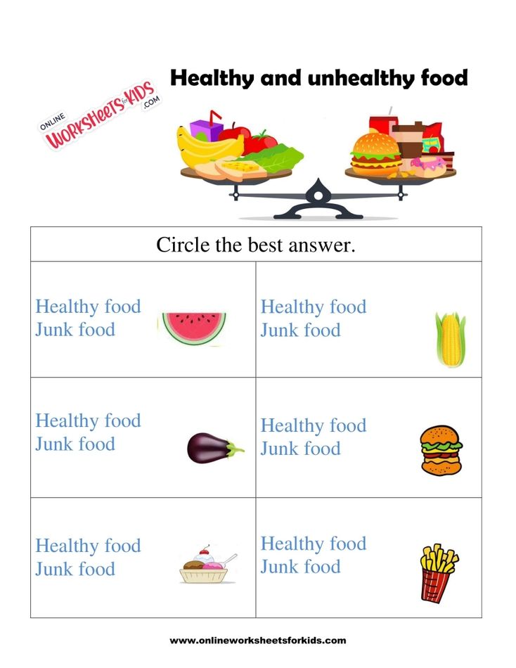 Healthy And Unhealthy Food Worksheets 9