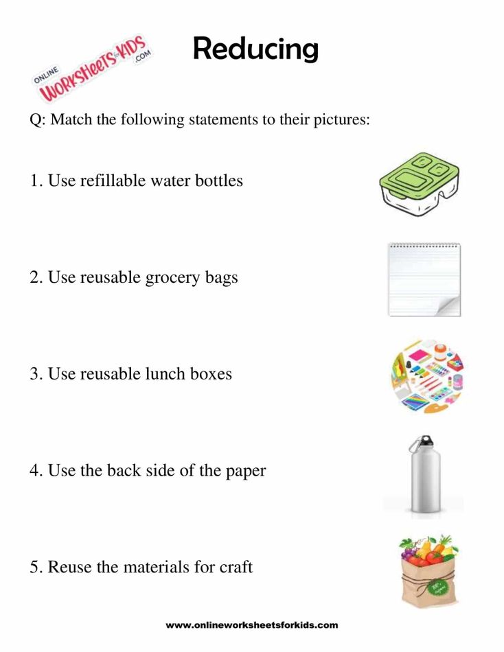 Reduce Reuse Recycle Worksheets For 1st Grade 11