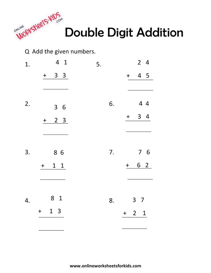 Double Digit Addition First Grade 2