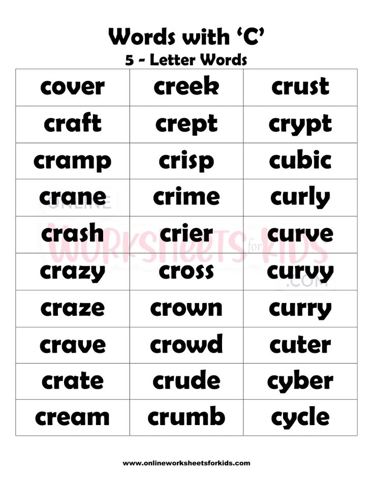 5 Letter Words That Begins With C-3