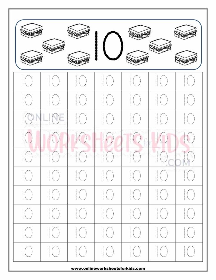 Number Tracing Worksheets For Preschool 10