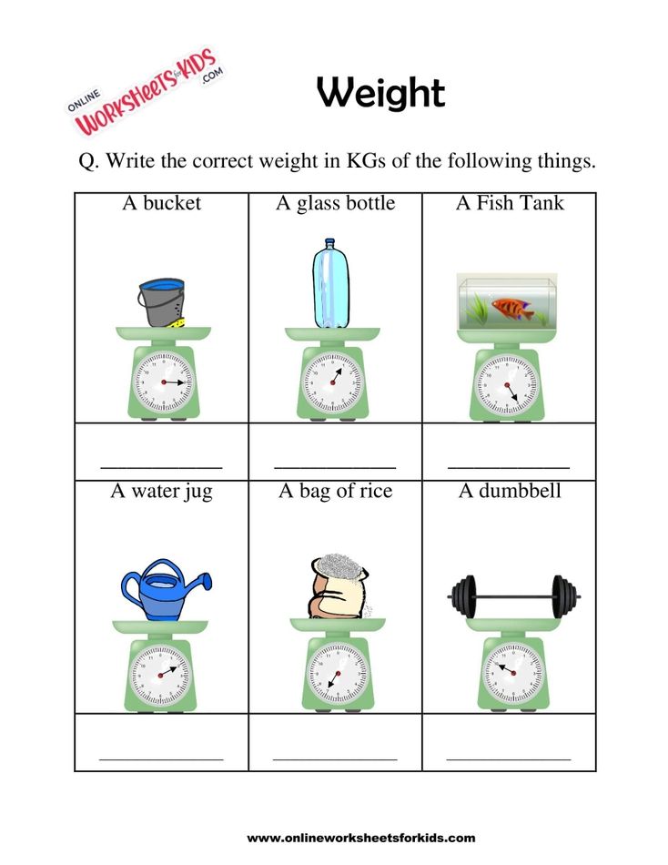 Mass and Weight Worksheet 10