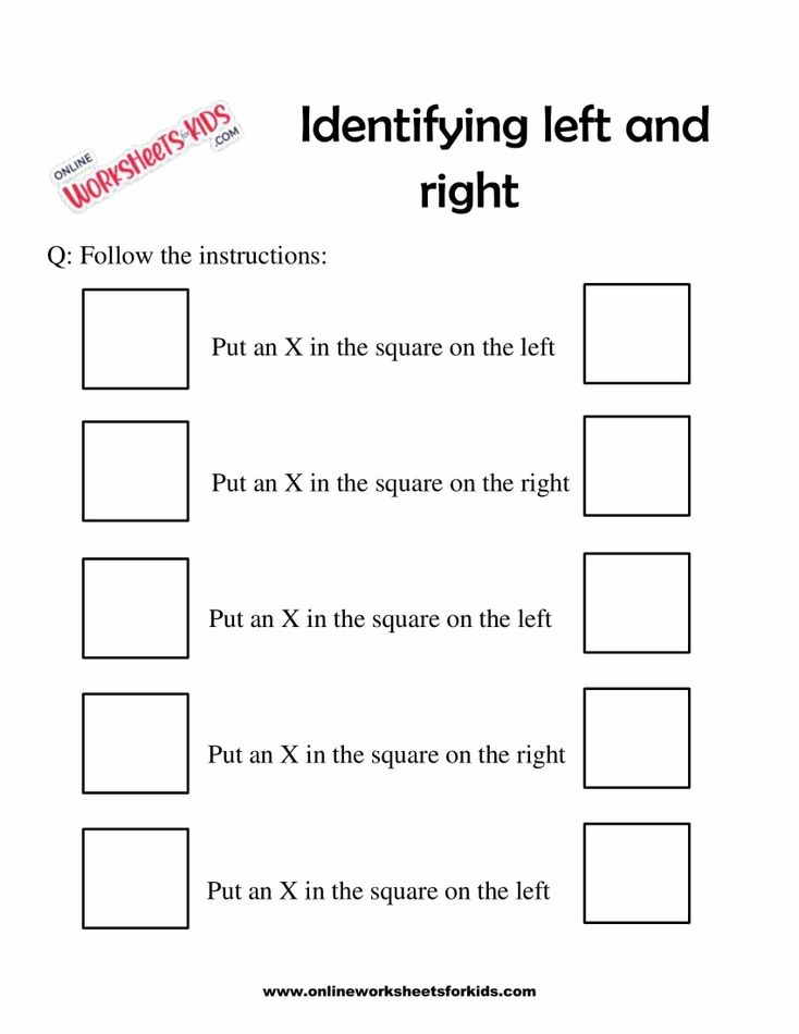 Left And Right Worksheets 7