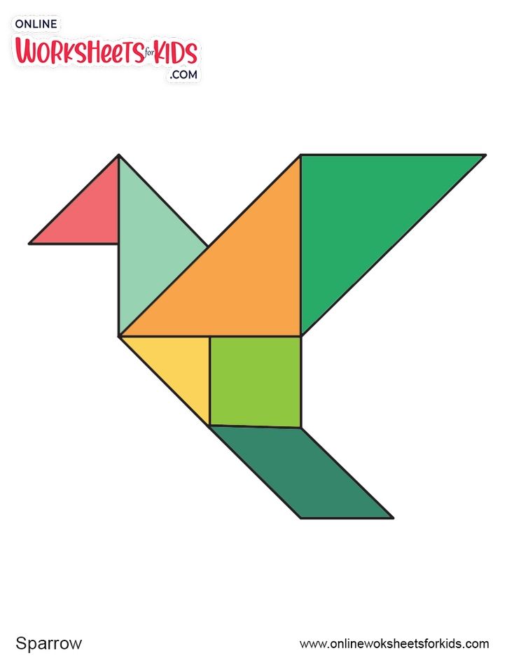 Tangram Birds Worksheets For Grade 1-9