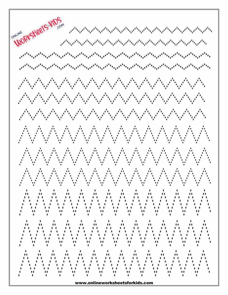 Zig Zag Line Tracing Worksheet 1