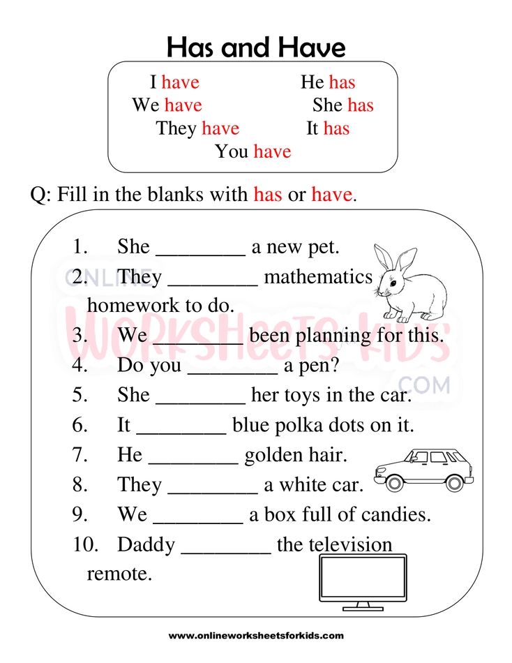 Have or has interactive exercise for Kindergarten, Grade 1,2. You
