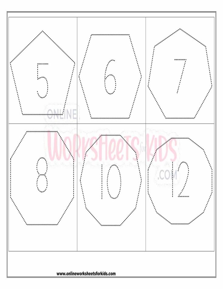 Shapes And Number Tracing Worksheet 4