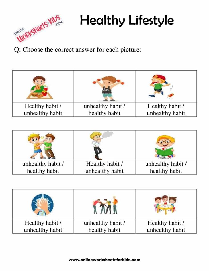 Healthy Lifestyle Worksheets For Grade 1-9
