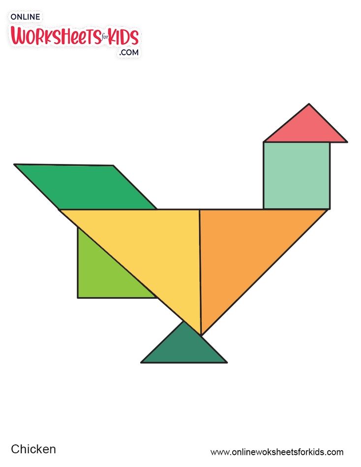 Tangram Animal Worksheets For Grade 1-4