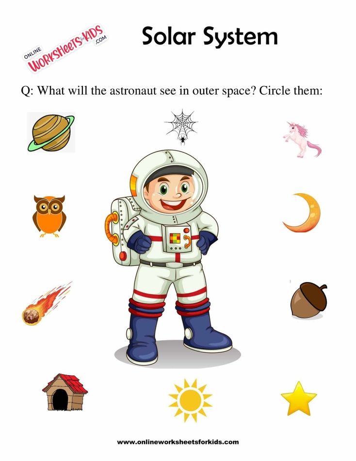 Solar System Worksheets for grade 1-2