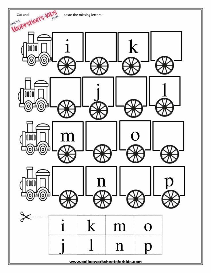 Lowercase Letters Cut And Paste The Missing Letters 2