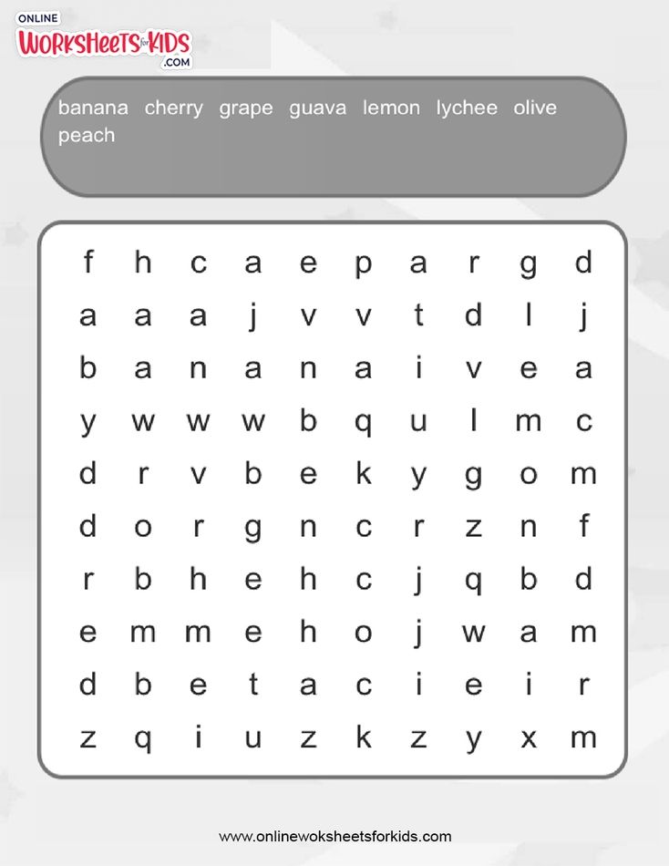 Fruits Word Search (Normal)